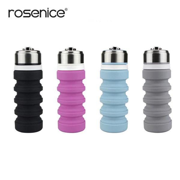 

water bottle collapsible kettle foldable silicone bpa sports outdoor portable reusable leak proof expandable kettle