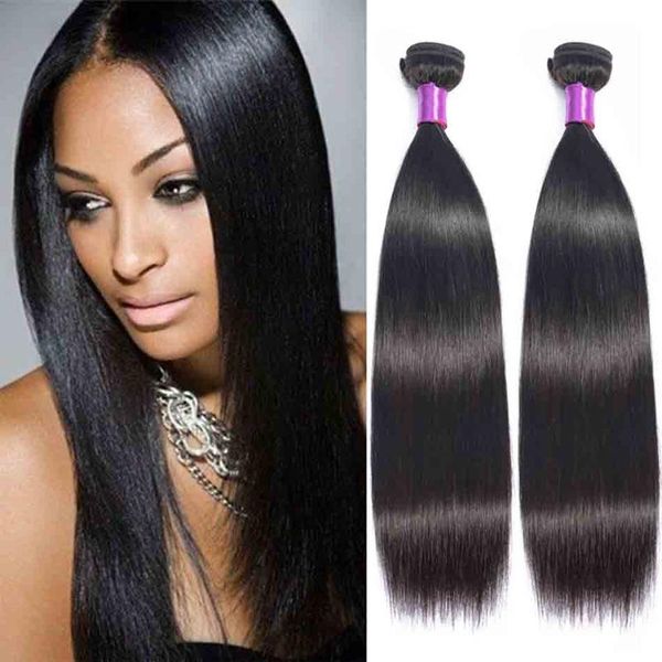 

human hair bulks liddy straight bundles brazilian weave 100% natural color non-remy 1/3/4 pieces, Black