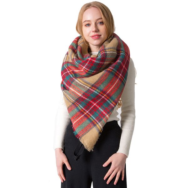 

autumn/winter imitation cashmere double-sided checkered square scarves, Blue;gray