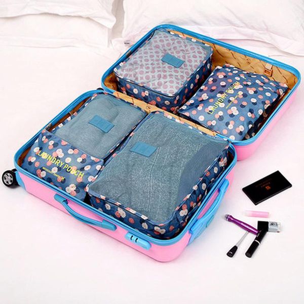 

storage bags korean six-piece set of clothes and luggage bag