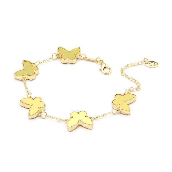 

luxury design clover butterfly charm bracelet for women gift, Golden;silver