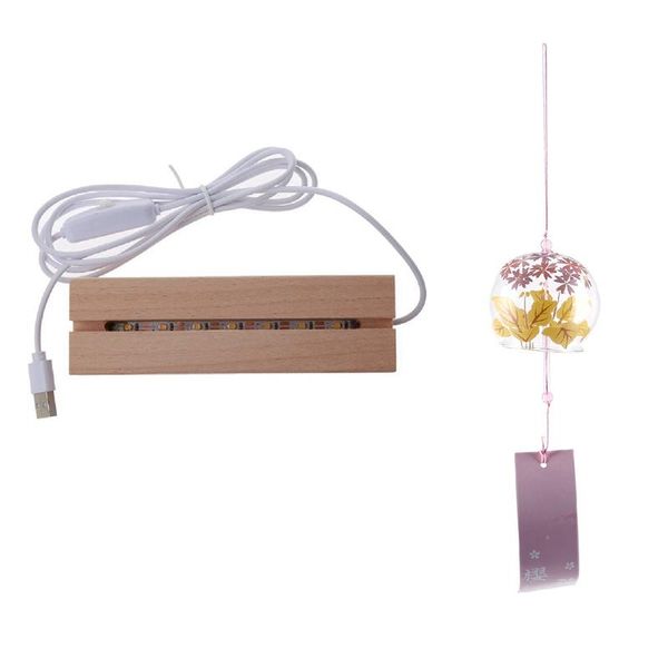 

decorative objects & figurines creative japanese handmade glass painting and wind chimes door decoration 1 with rectangle led lights display