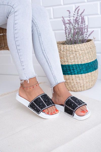 

slippers black silver cubic zirconia women 's md1029-122-0003