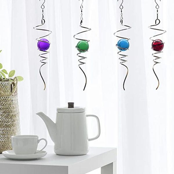 

decorative objects & figurines crystal wind chimes glass ball spiral tail spinner window pendants bedroom decoration home indoor decor gifts