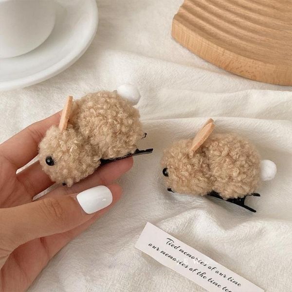 

hair clips & barrettes trendy star same hairpin sweet girl plush side autumn and winter temperament versatile duck beak, Golden;silver