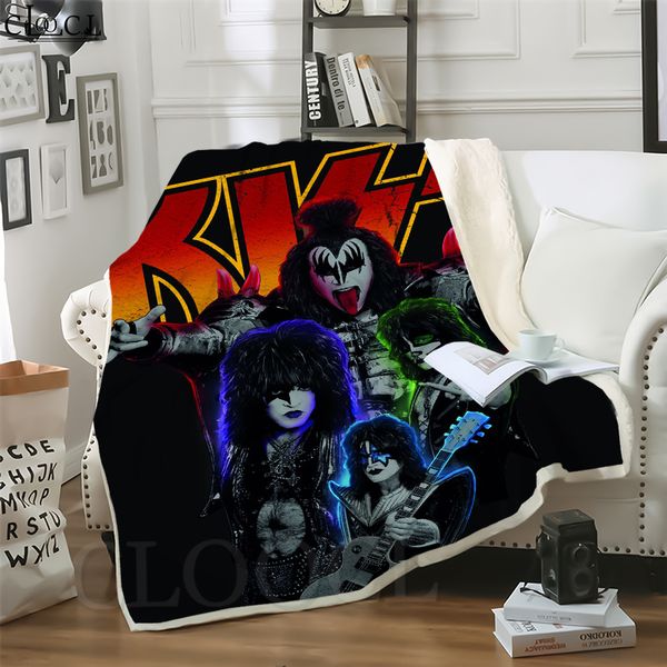 

cloocl rock band kiss band 3d print harajuku air conditioning blanket teens bedding throw blankets plush quilt