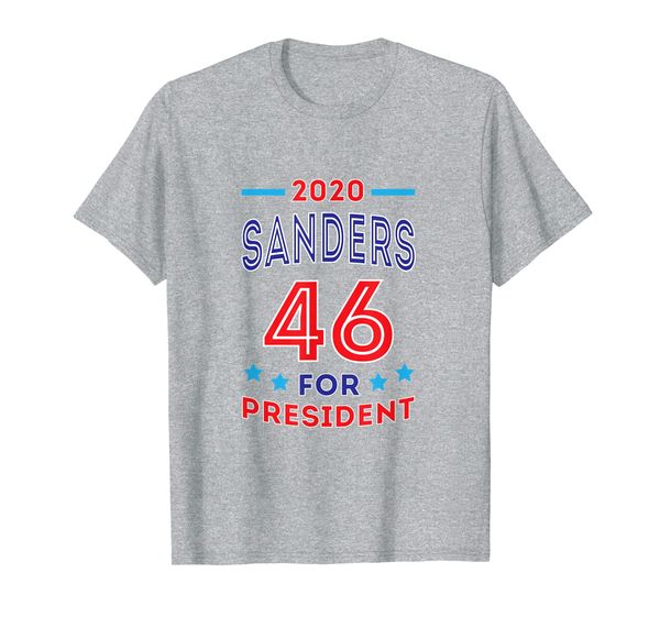 

sanders 2020 for 46th president election democrat campaign t-shirt, White;black