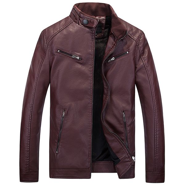 

men's casual winter motorcycle leather man jackets thin support outewear jacket xlcm, Black