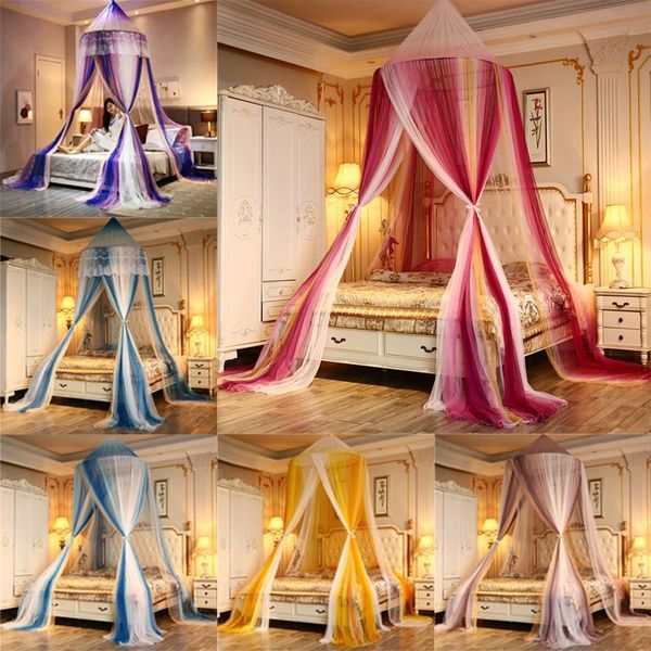 

mosquito net adults four-door bed canopies polyester crocheted canopy netting insect protection valance home textiles