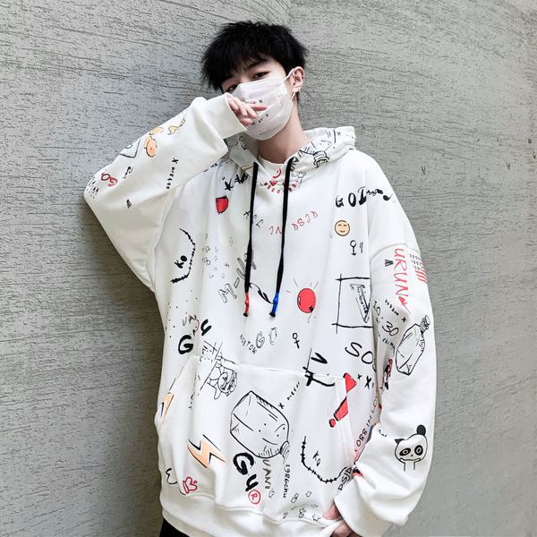 

2021 new branco hop hoodie streetwear estilo coreano moletom masculino moda s casual engraado primavera outono harajuku hoodies xwda, Black