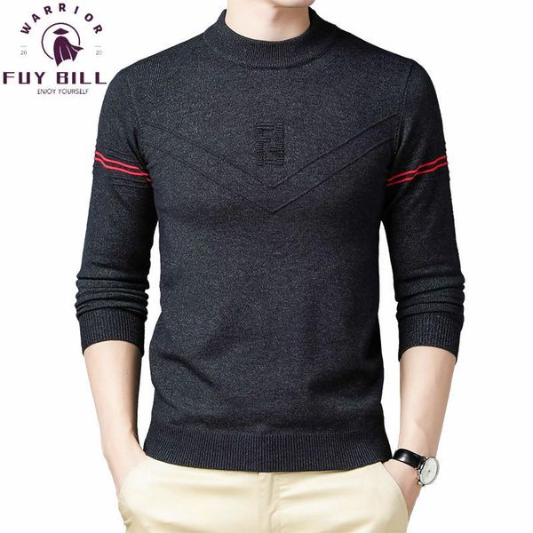 

fuy bill brand sweater men clothing 2021 autumn winter knitwear warm pullover men fashion striped casual o-neck pull homme, White;black
