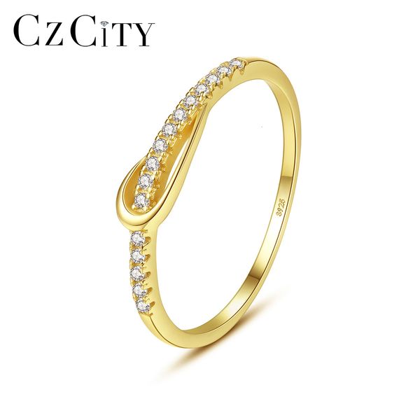

ring czcity korean s925 pure silver women's fashion creative simple versatile