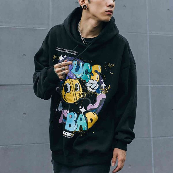 

women's hoodies & sweatshirts atsunny oversized hip hop hoodie 7jrd, Black