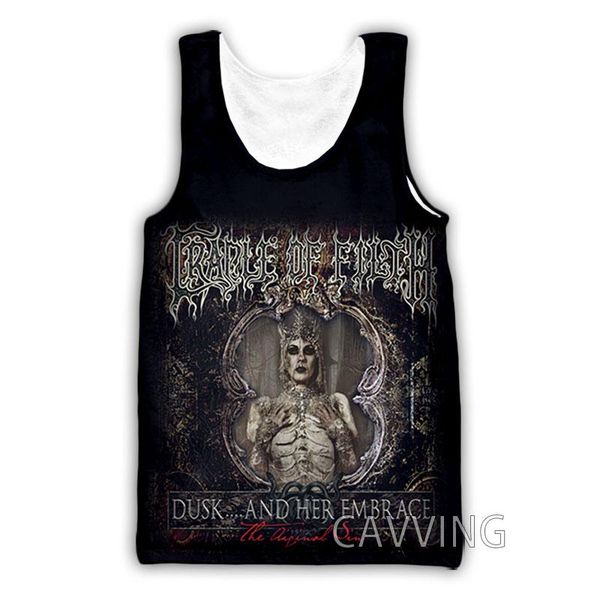 

men' tank cavving 3d printed cradle of filth harajuku vest summer undershirt shirts streetwear for men/women, White;black