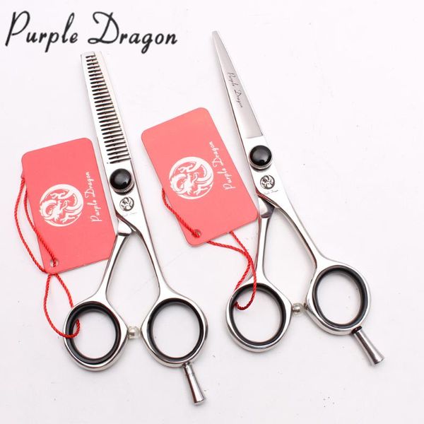 

hair scissors 6" 17.5cm 440c purple dragon black stone hairdressing thinning shears cutting professional z9012