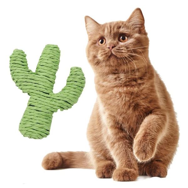 

cat toys for cats kitten grinding claw molar toy cactus woven by paper rope