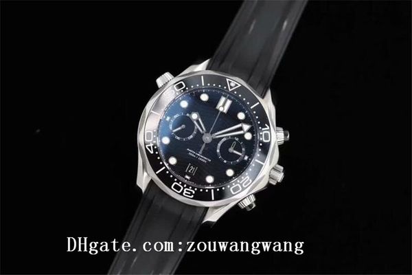

2021 sea ceramic bezel aqua timing watches boss terra men 007 chronograph sport wristwatches james bond master mens watch d3034, Slivery;black
