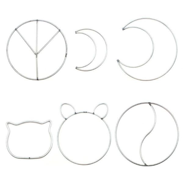 

decorative objects & figurines irregular iron ring cute dreamcatcher hoop cat moon special shaped rings diy handmande accessory