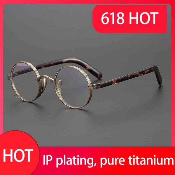 

luxury designer glasses japan option ultralight pure titanium spectacle retro small glasses round frame manman 101 glln 9agy, White;black
