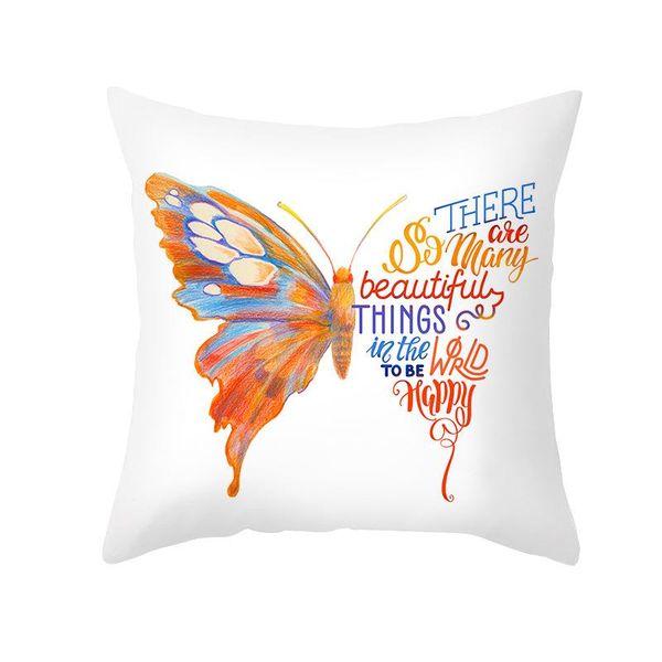 

cushion/decorative pillow 2021 white pink color butterfly series sofa home decorative cover car decor beauty comfort hugging cushion case
