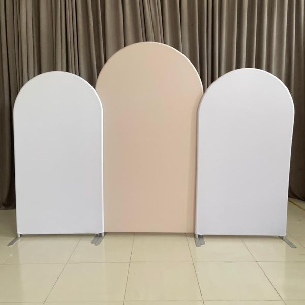 Altre forniture per feste per eventi Fondali ad arco personalizzati Rosa Blu Beige Bianco Decorazione per banner di compleanno con supporti