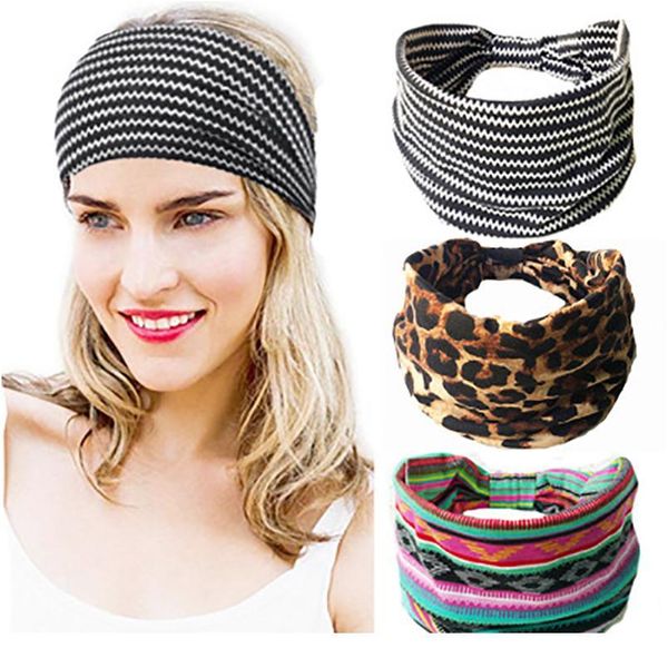 

woman elastic headband bohemian printed wide hairband headscarf knotted yoga sports cotton headband fashion hair acc jllmxq
