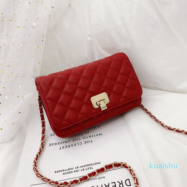 

fashion lightweight messenger bag with rhomboid chain for summer