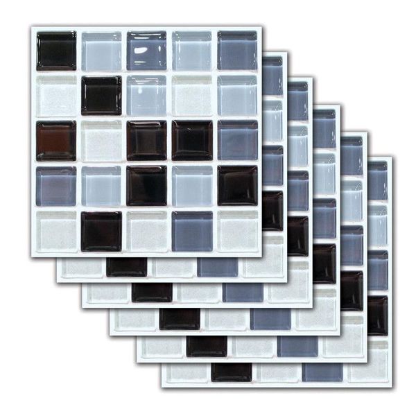 

wall stickers 6 pcs mosaic tile sticker self-adhesive bathroom kitchen decor stair home decoration