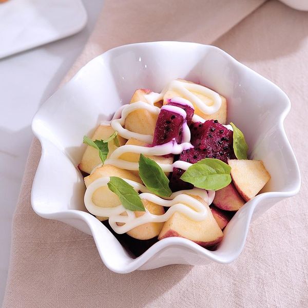 

bowls pure white ceramic salad bowl dessert fruit