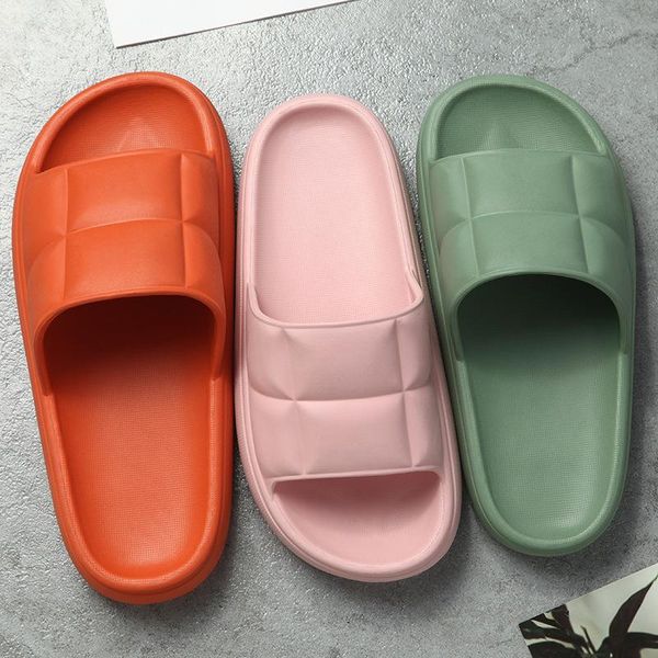 

slippers seasons men women outdoor thick bottom lovers home bathroom antiskid wear-resistant comfortable one word mop, Black