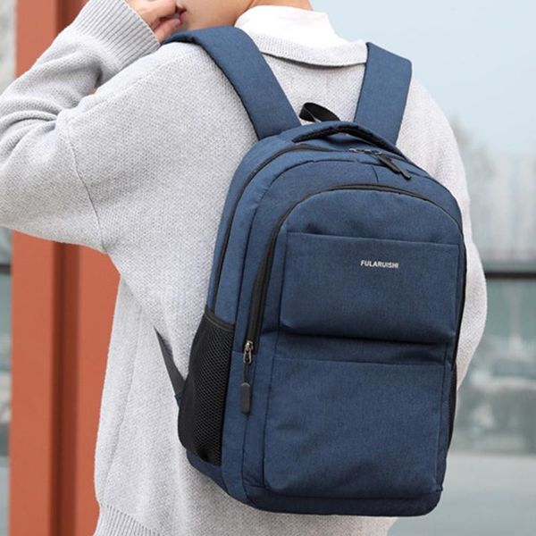 

backpack large inch lapusb men computer oxford work bag waterproof college rucksack