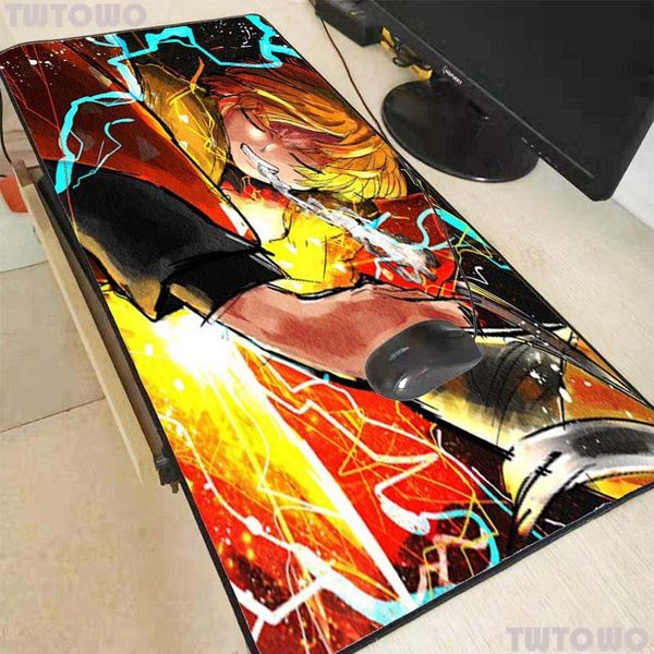 

mouse pads & wrist rests anime demon slayer kimetsu no yaiba extra large pad big computer gaming mousepad locking edge mat