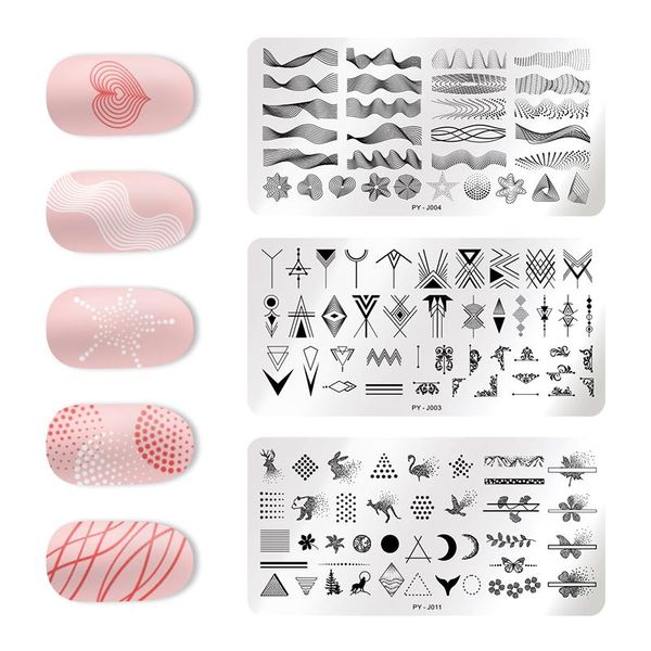

nail art templates pict you striped line stamping plates flowers animal stamp plate tropical geometry lace halloween pumpkin, White