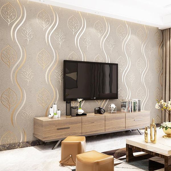 

wallpapers simple deerskin 3d wallpaper thickened wavy non woven fabric living room bedroom home decor roll y126