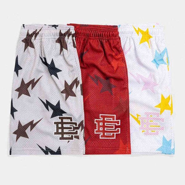 

eric emanuel ee basic short newyork city skyline men's casual shorts fitness sports pants summer gym workout mesh basketball beach foot, White;black