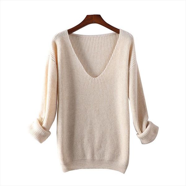 

fashion merino wool cashmere women sweater for pure colors v neck europe united states ladies pullover knitted, White;black