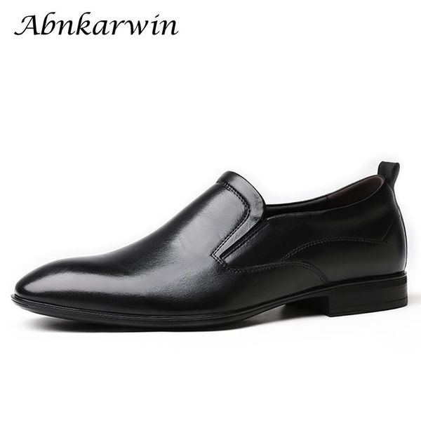 

dress shoes genuine leather slip on men business office formal official elegant gents gentleman black