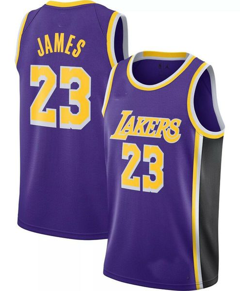 Novo 2021 LeBron James Purple Jersey costurará homens Mulheres Juntas Juventuras Jerseys Tamanho XS-6xl