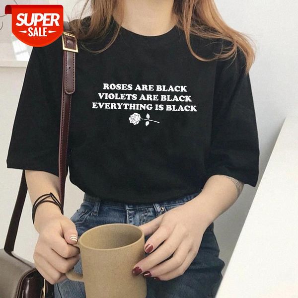 

sunfiz yf roses are black violets are black every things is rose printed t shirt lives matter style fashion t-shirt #fh6e, White