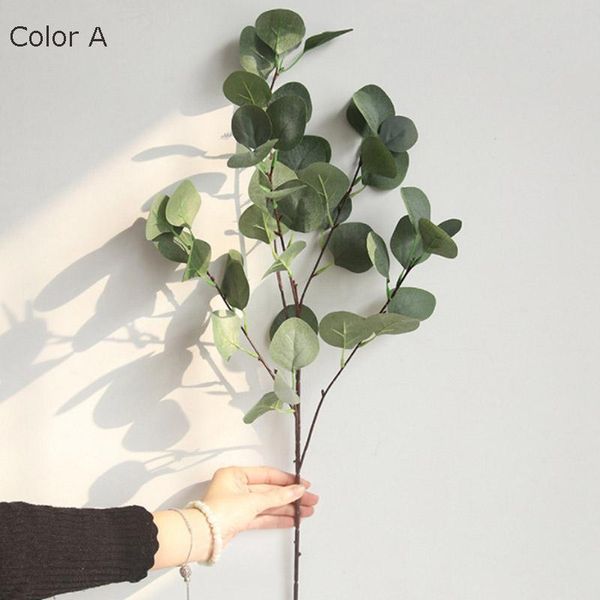 

decorative flowers & wreaths eucalyptus branch round leaf artificial money retro home plant decoration fake flower