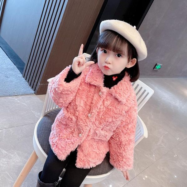 

jackets girls fur coat thick warm outerwear for 2021 winter childrens' jacket toddler children's clothes, Blue;gray
