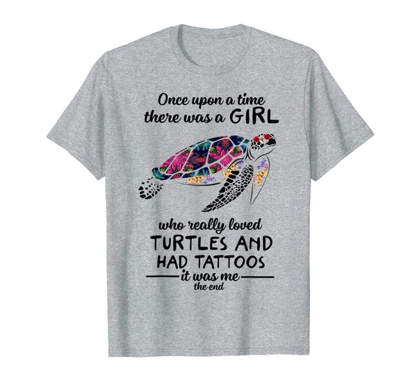 

there was a girl who really loved turtles and had tattoos t-shirt, White;black