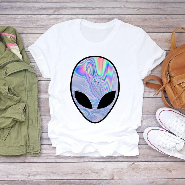 

women 2021 cartoon color face printing kawaii print summer shirt t-shirts t graphic female ladies womens tee t-shirt, White