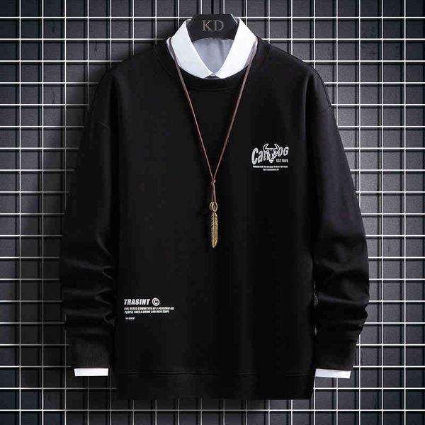 

men's cotton hoodie, casual loose street clothes, retro style, large, lovers wear, Black