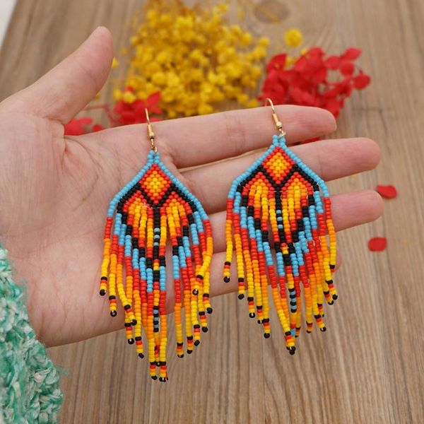 

stud go2boho miyuki beaded earring for women native style ethnic earrings gift jewelry pendientes handmade woven jewellery bijoux, Golden;silver