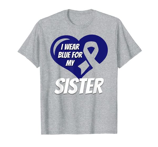 

I Wear Blue For My Sister Colon Cancer Tshirt Ribbon Gift, Mainly pictures