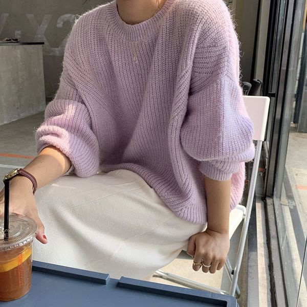 

2021 new aw women's round neck striped off shoulder sweater made of soft multi price wool 356t, White;black