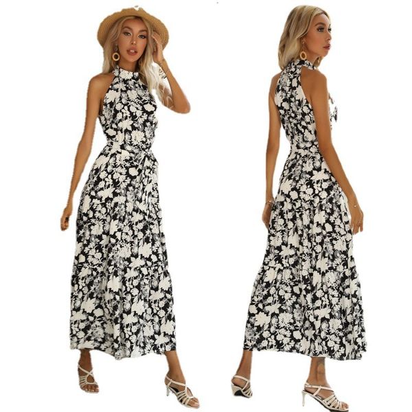 

2021 summer halter lace up slit s, Black;gray