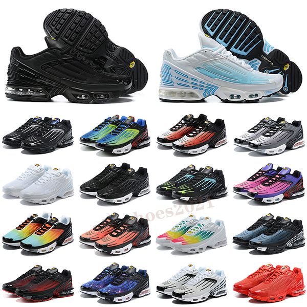 

tn 3 tuned iii plus 2 men women running shoes purple green radiant red triple black all white mens womens trainers sports sneakers outdoor j, White;red