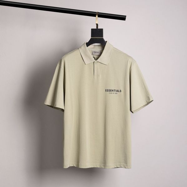 

fog kanye same essentials lapel t-shirt polo high street fashion brand couple short sleeve men, White;black